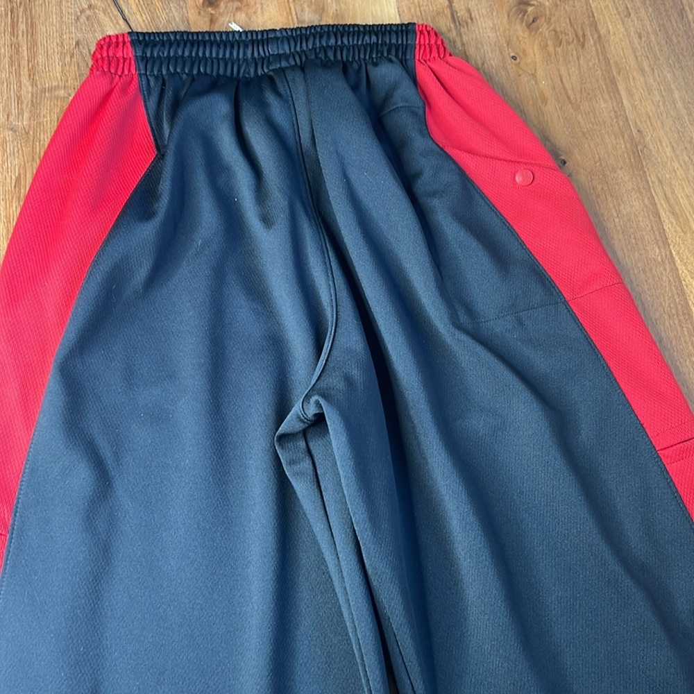 Nike Air Jordan Jogger Pants Wide Loose Leg Warm Up Basketball Red Black Sports - Picture 11 of 12